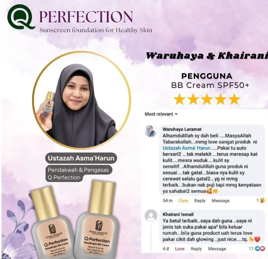 Tak melekit dan meresap dalam kulit Asma Harun