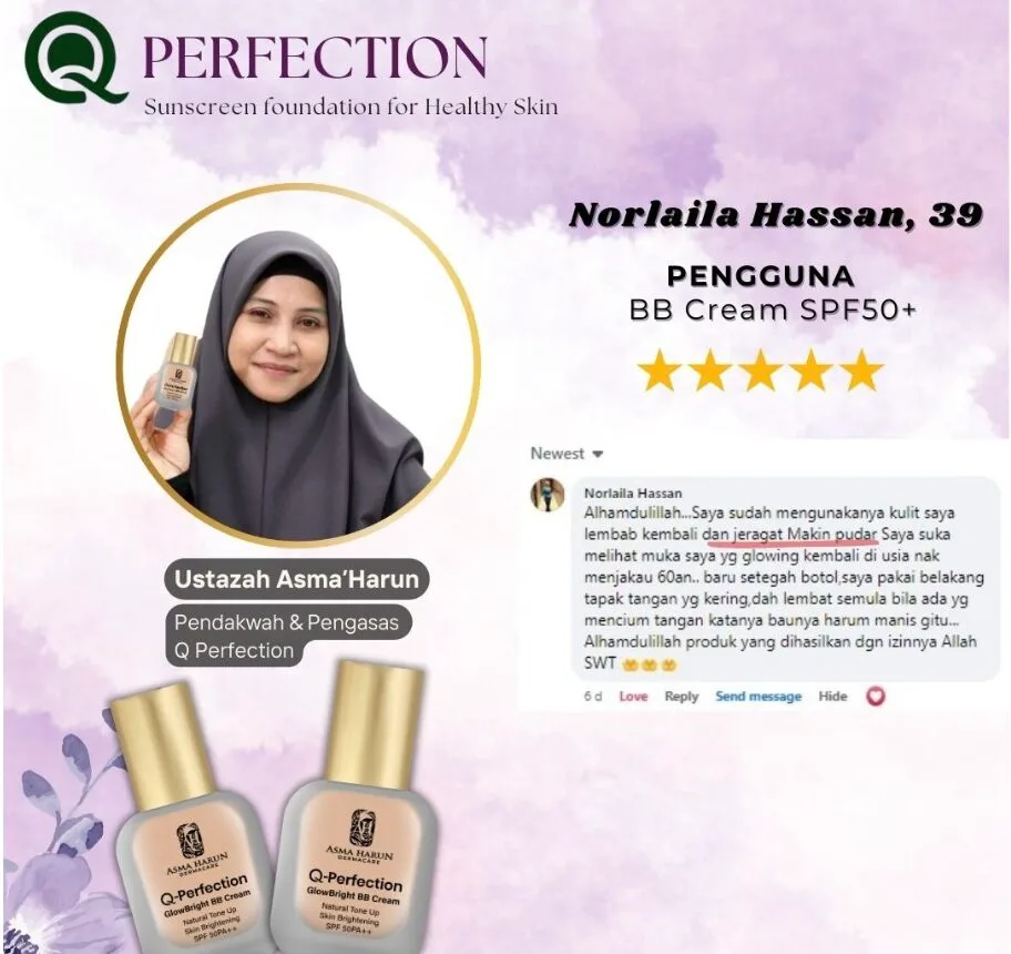 Kulit lembab jeragat pudar Asma Harun